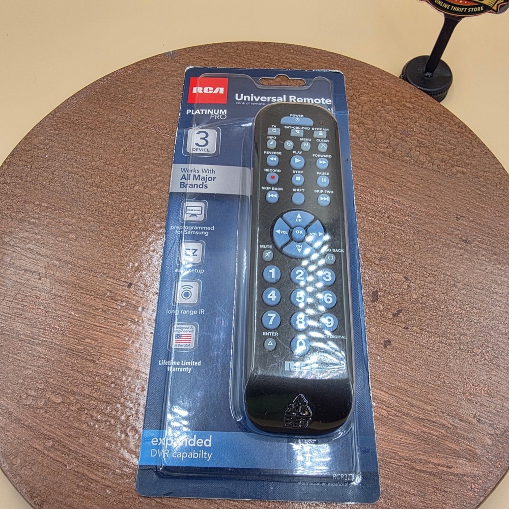 RCA Platinum Pro 3-Device Universal Remote Control RCR3273E Black New